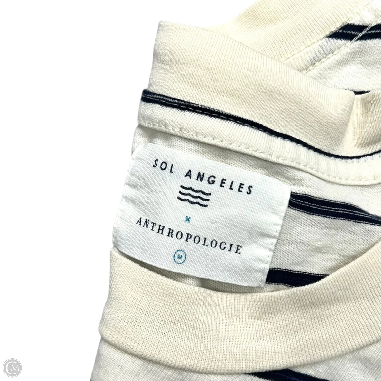 Top Short Sleeve By Sol Angeles In Striped Pattern, Size: M