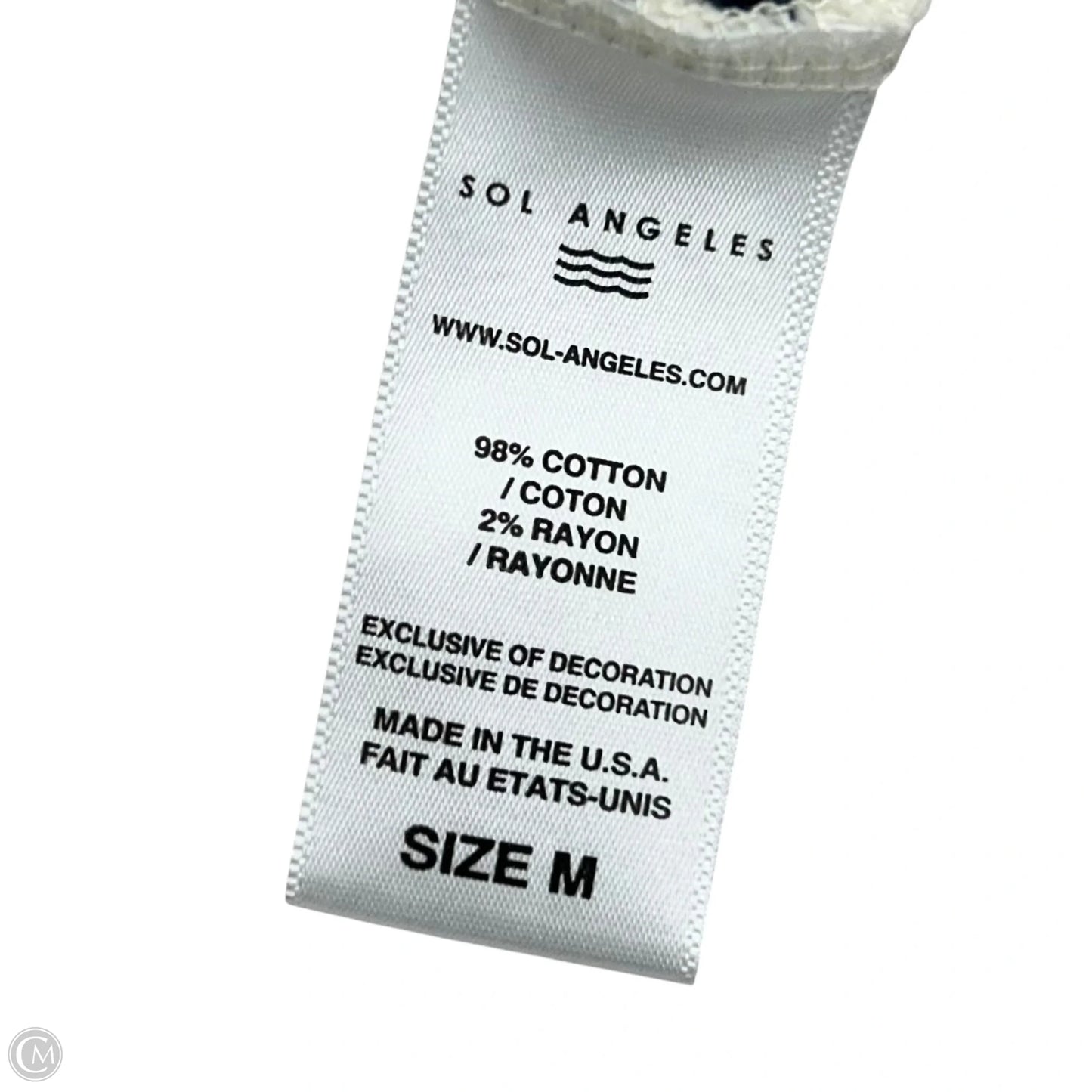 Top Short Sleeve By Sol Angeles In Striped Pattern, Size: M