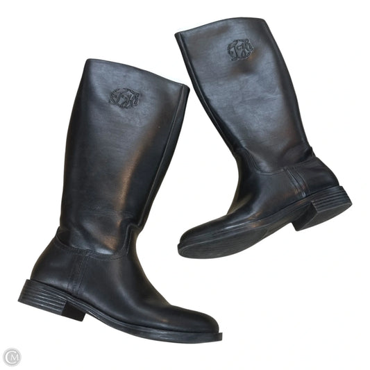 Boots Mid-calf Flats By Tommy Hilfiger In Black, Size: 8.5
