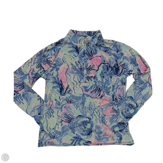 Top Long Sleeve Designer By Lilly Pulitzer In Blue & Pink, Size: L