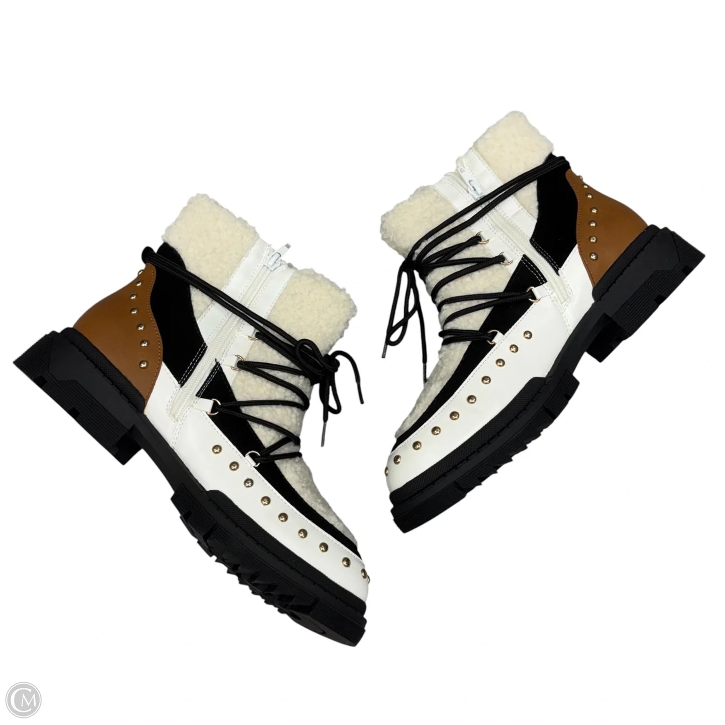 Boots Combat By Just Fab In Cream & Tan, Size: 9