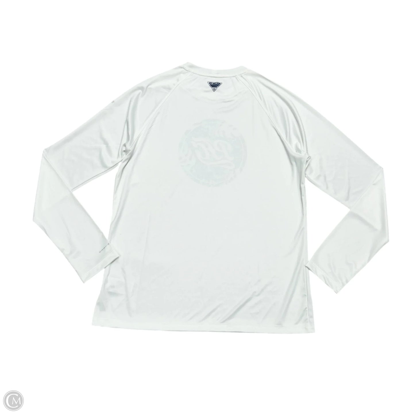 Athletic Top Long Sleeve Crewneck By Columbia In Blue & White, Size: L