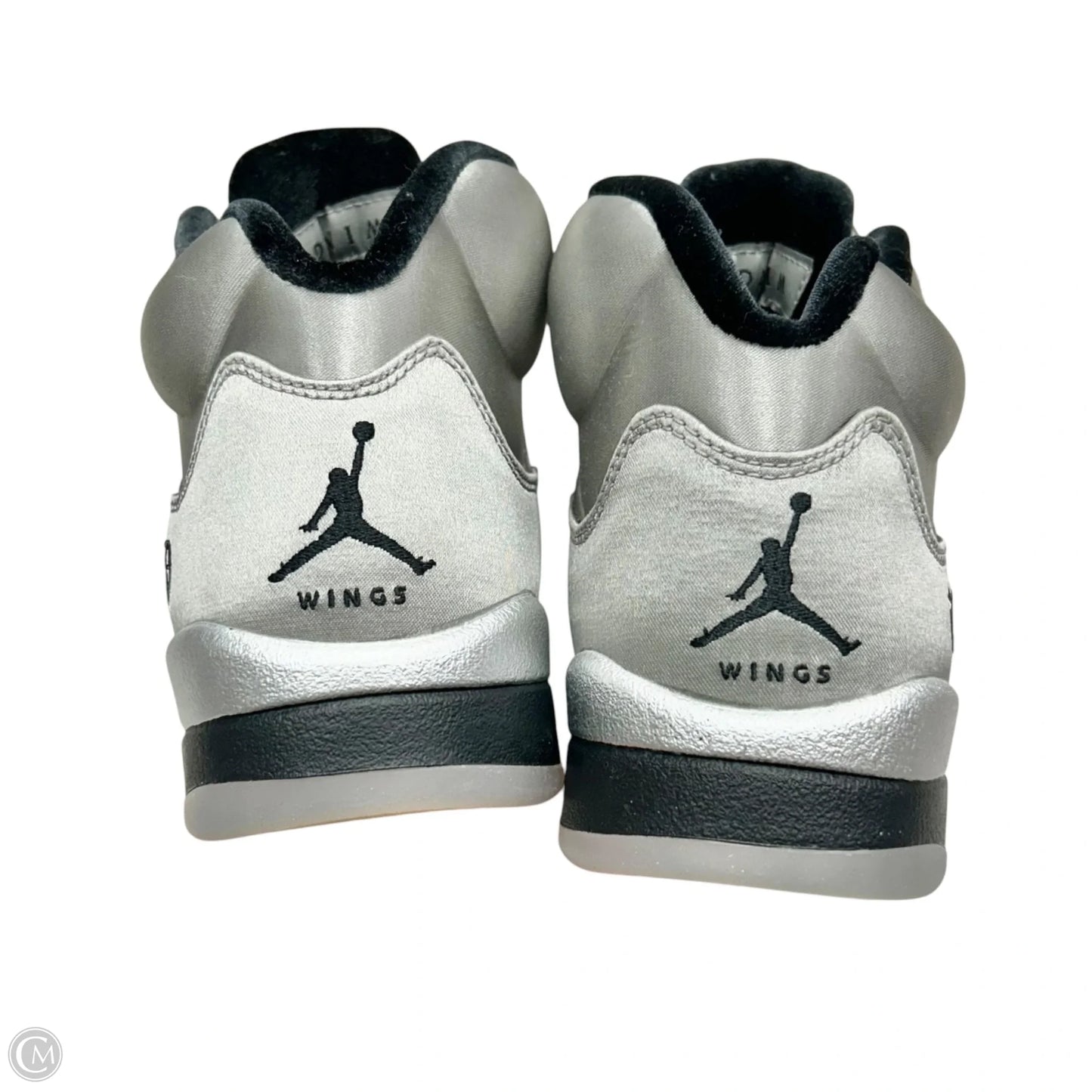 Shoes Luxury Designer By Jordan In Silver, Size: 7