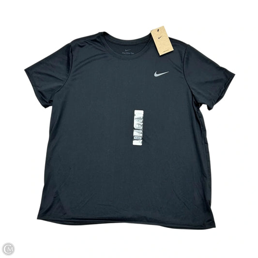Athletic Top Short Sleeve By Nike Apparel In Black & White, Size: Xl