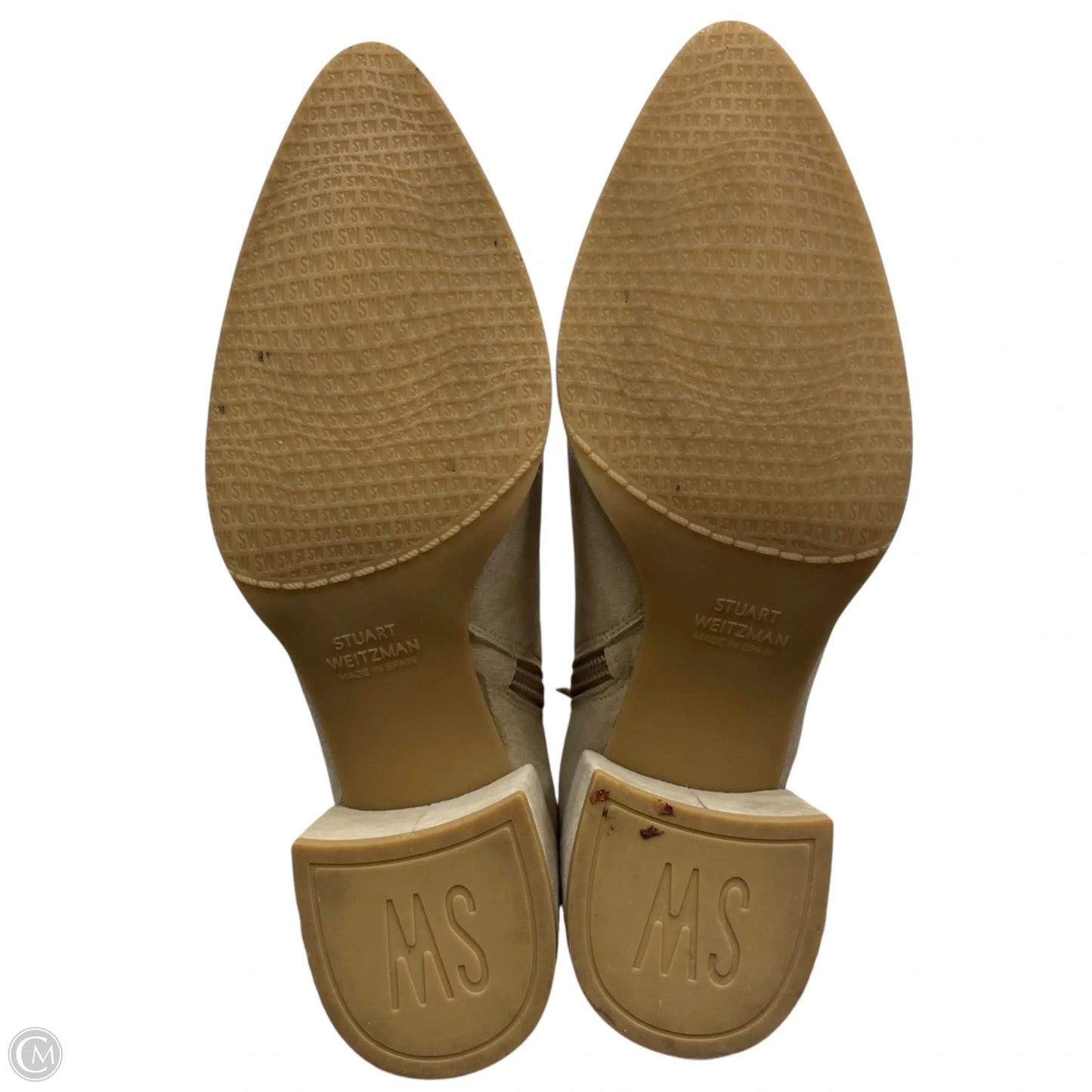 Boots Designer By Stuart Weitzman In Cream, Size: 5