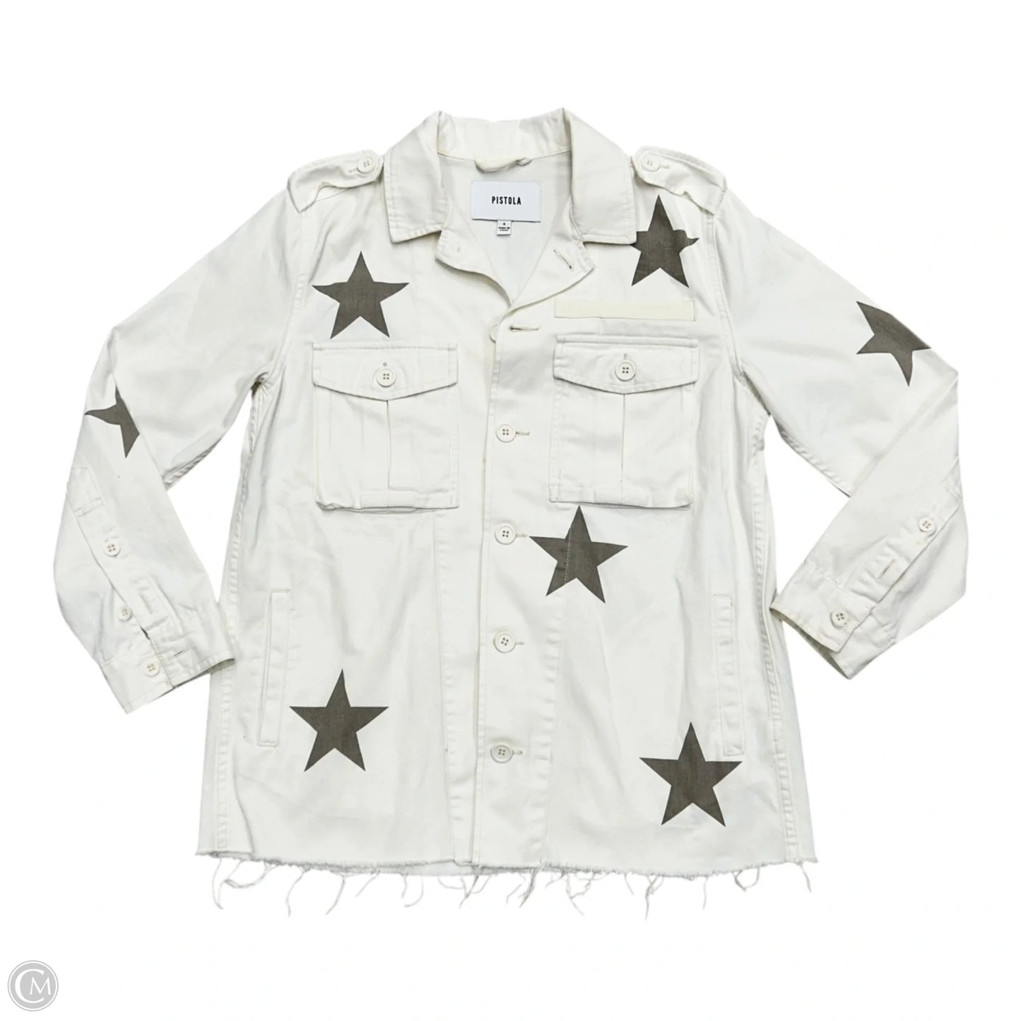 Jacket Denim By Pistola In White Denim, Size: S