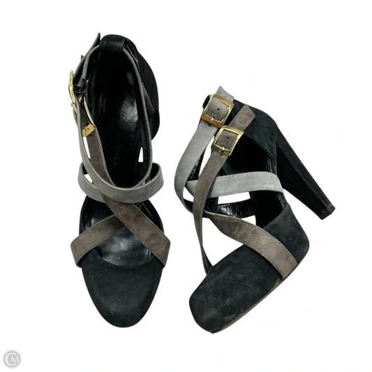 Sandals Heels Block By Loeffler Randall In Black & Grey, Size: 8