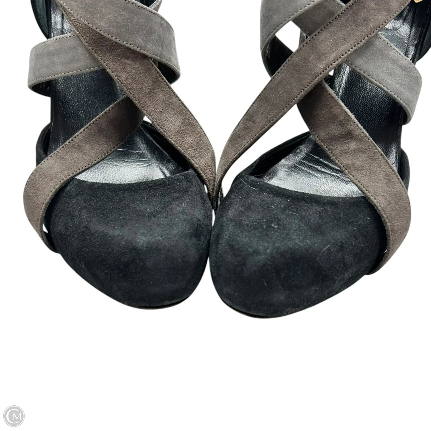 Sandals Heels Block By Loeffler Randall In Black & Grey, Size: 8