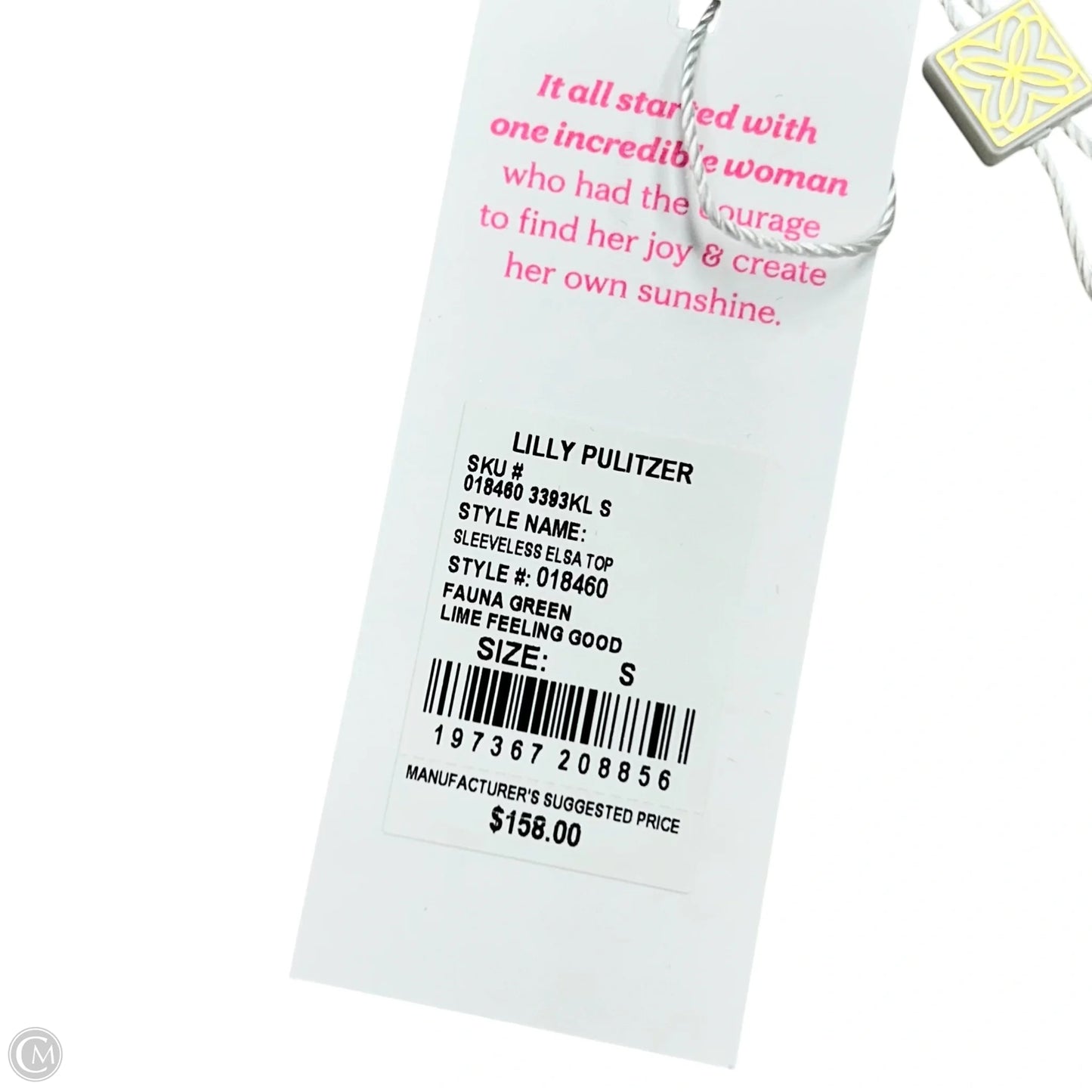 Top Sleeveless Designer By Lilly Pulitzer In Green & Pink, Size: S