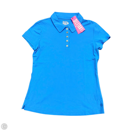 Top Short Sleeve Designer By Lilly Pulitzer In Blue, Size: M