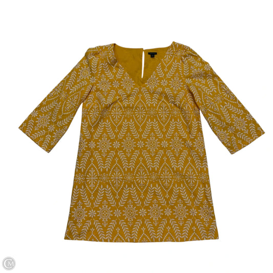 Dress Party Midi By Ann Taylor In White & Yellow, Size: L