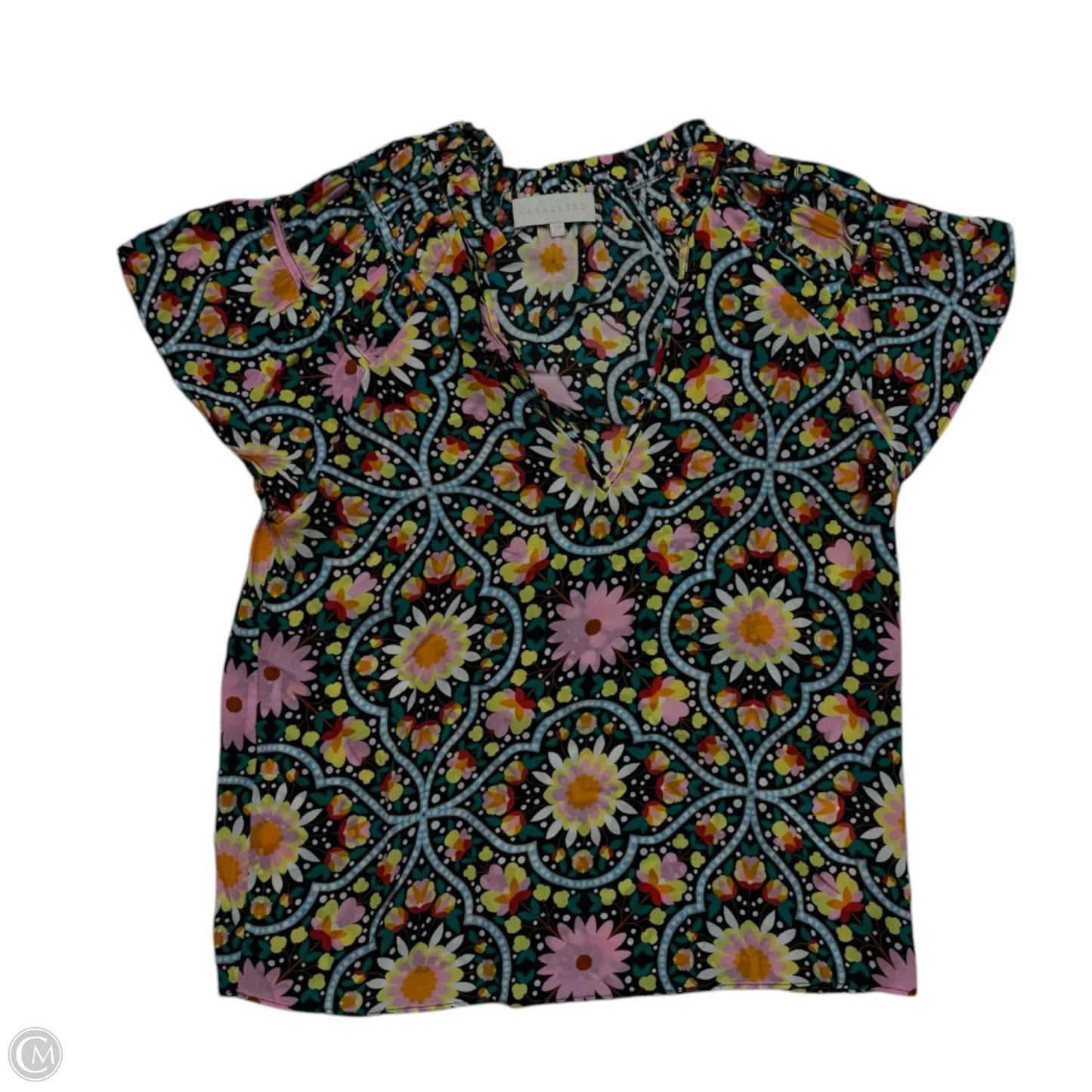 Top Short Sleeve By Caballero In Floral Print, Size: Xs