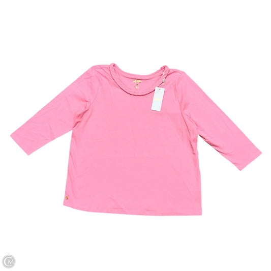 Top 3/4 Sleeve Designer By Lilly Pulitzer In Pink, Size: L