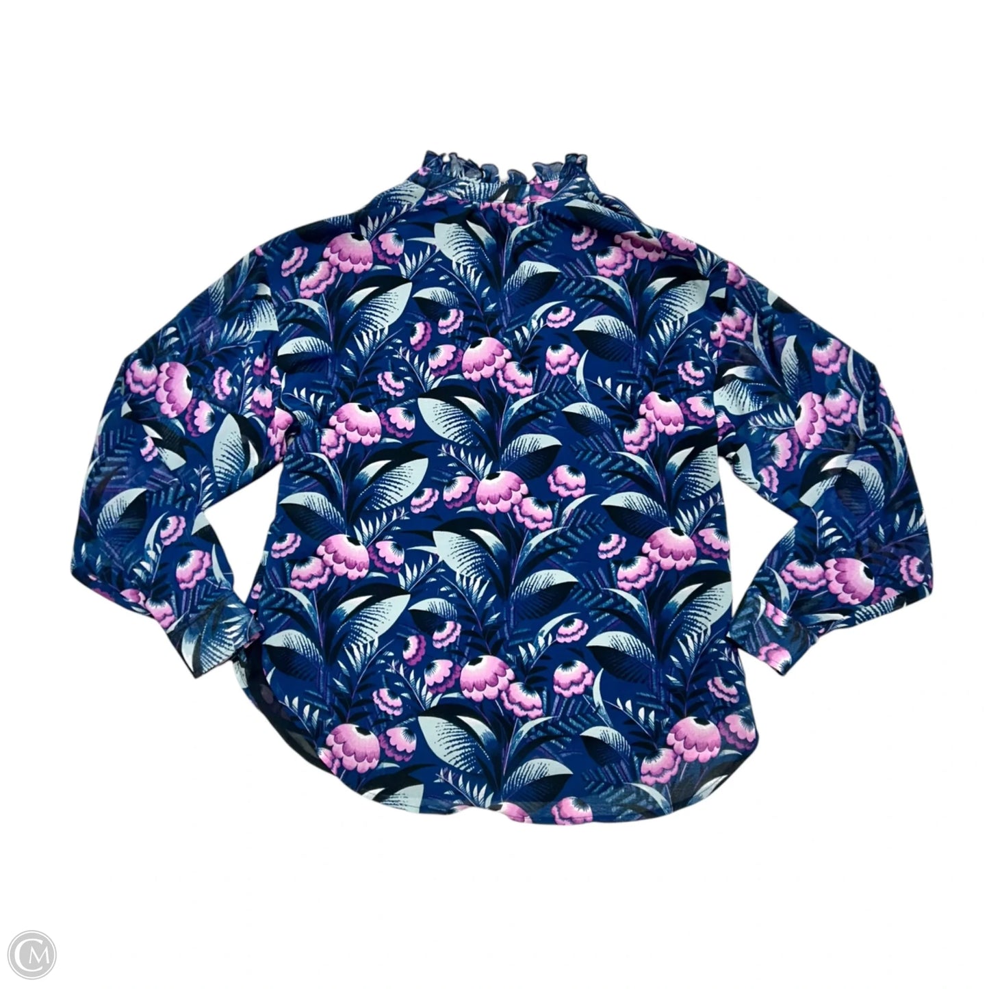 Top 3/4 Sleeve By Anthropologie In Blue & Purple, Size: Xxs