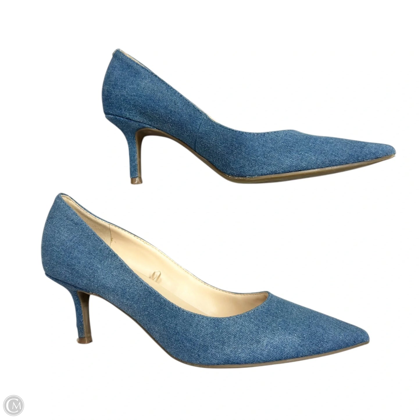 Shoes Heels Kitten By Marc Fisher In Blue Denim, Size: 6.5