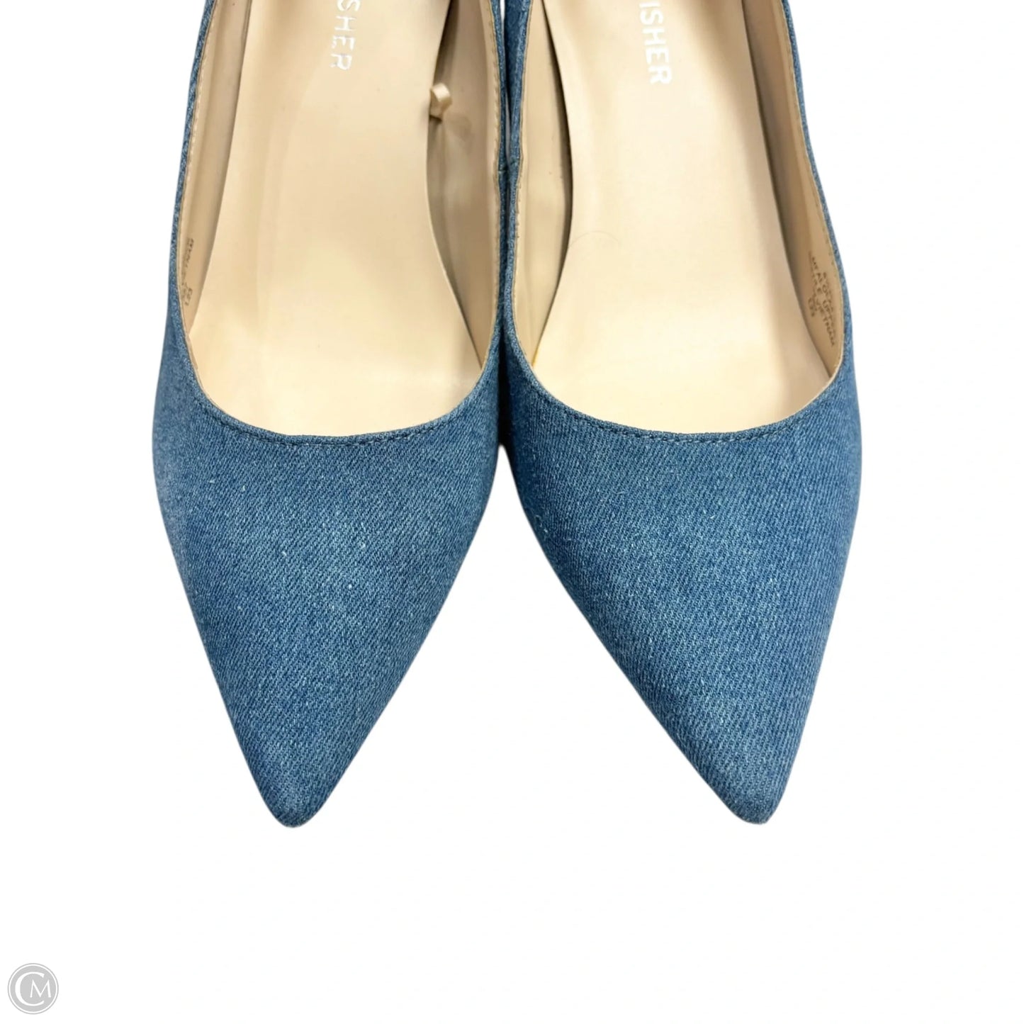 Shoes Heels Kitten By Marc Fisher In Blue Denim, Size: 6.5