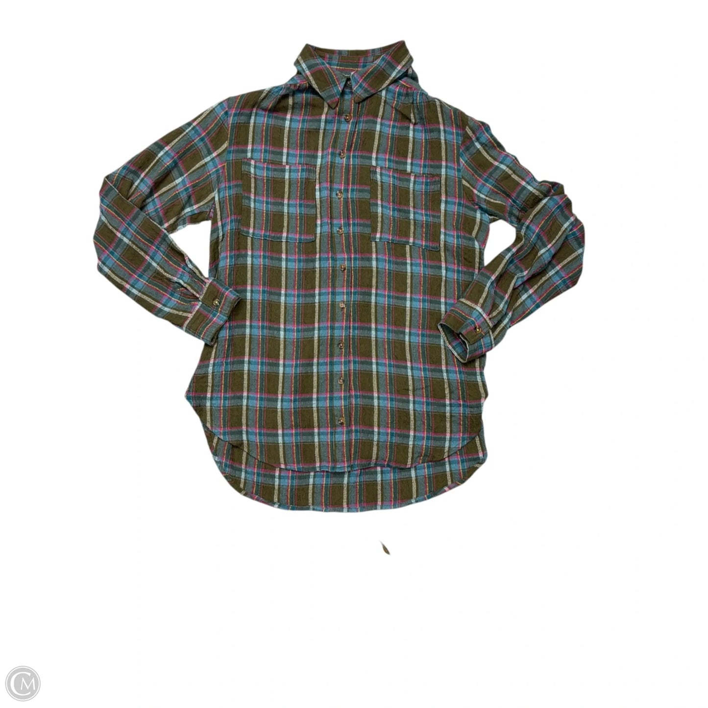 Top Long Sleeve By Pilcro In Plaid Pattern, Size: M