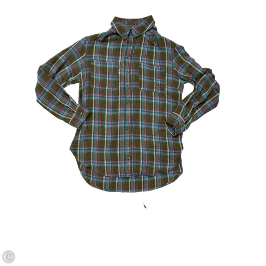 Top Long Sleeve By Pilcro In Plaid Pattern, Size: M