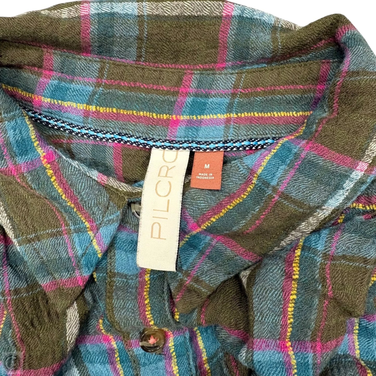 Top Long Sleeve By Pilcro In Plaid Pattern, Size: M