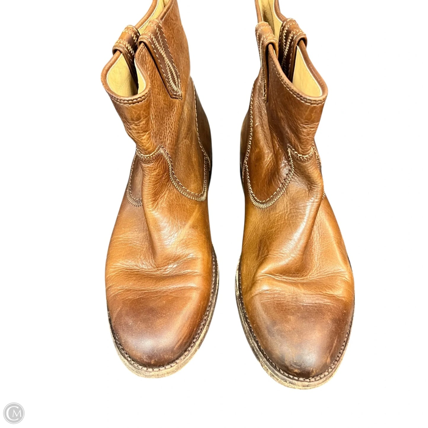 Boots Designer By Frye In Tan, Size: 8.5