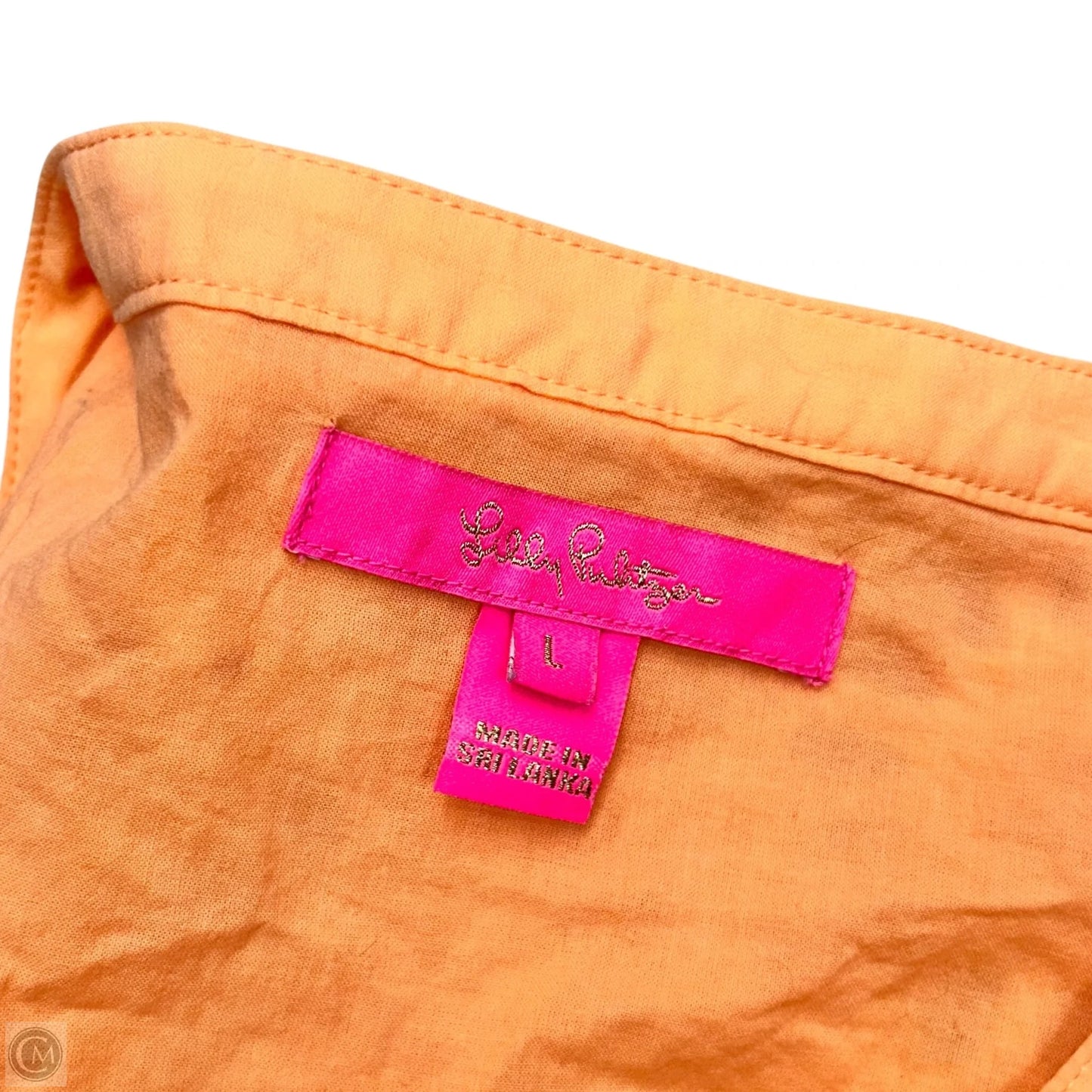 Top 3/4 Sleeve Designer By Lilly Pulitzer In Orange, Size: L