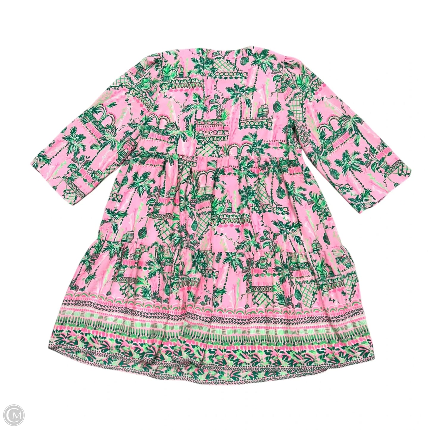 Dress Designer By Lilly Pulitzer In Green & Pink, Size: L