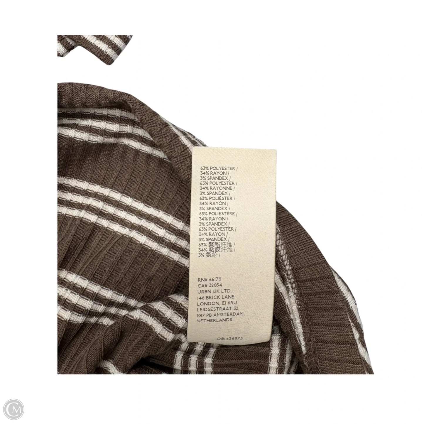 Top Long Sleeve By Maeve In Brown & Cream, Size: M