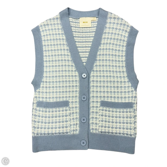 Vest Sweater By Maeve In Blue & White, Size: Xs