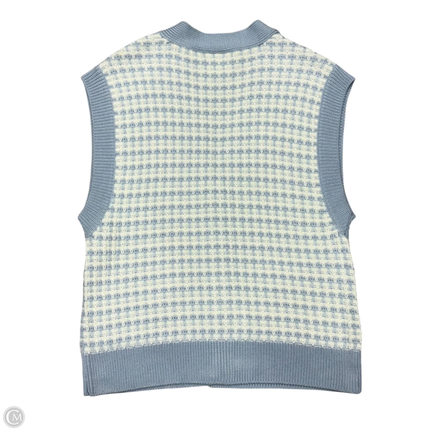 Vest Sweater By Maeve In Blue & White, Size: Xs