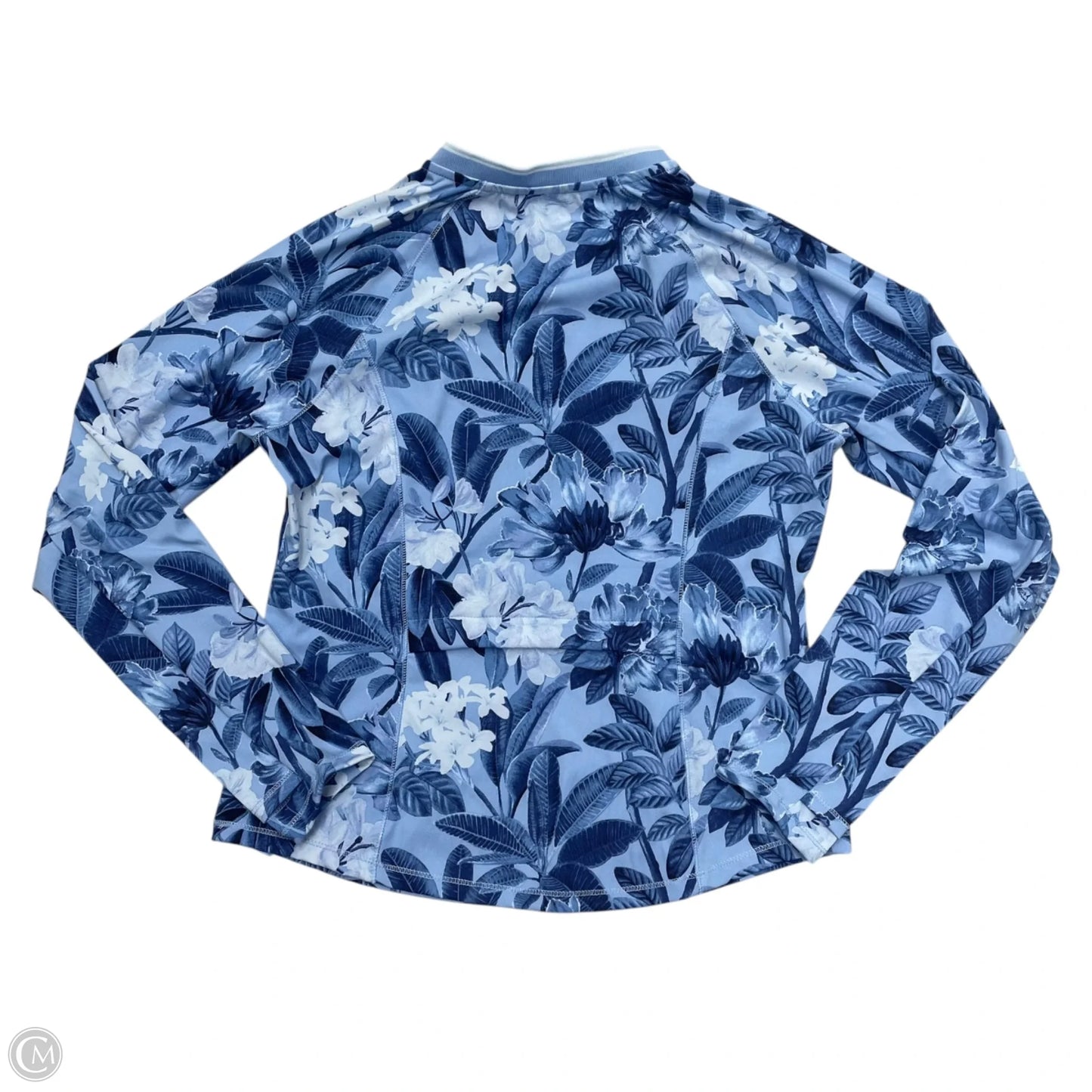 Athletic Top Long Sleeve Collar By Tommy Bahama In Tropical Print, Size: M