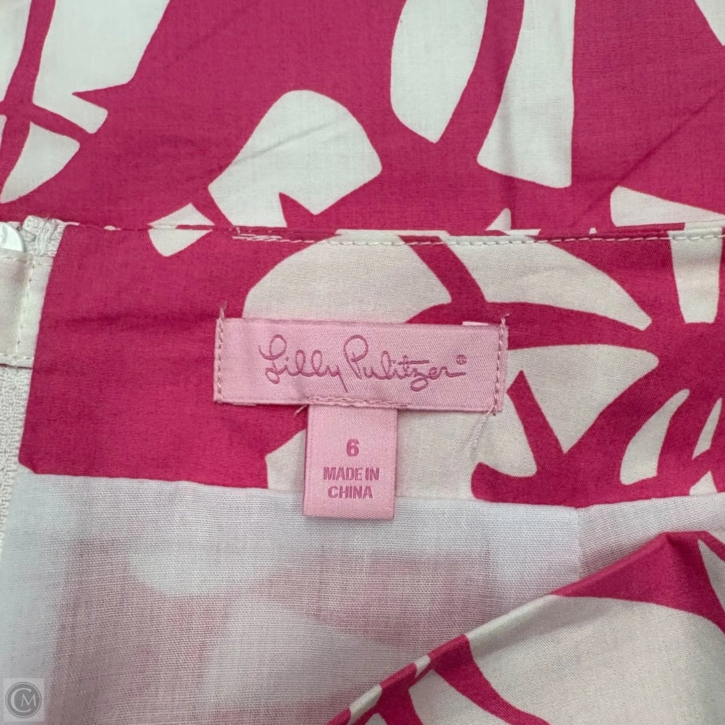 Skort Designer By Lilly Pulitzer In Pink & White, Size: 6