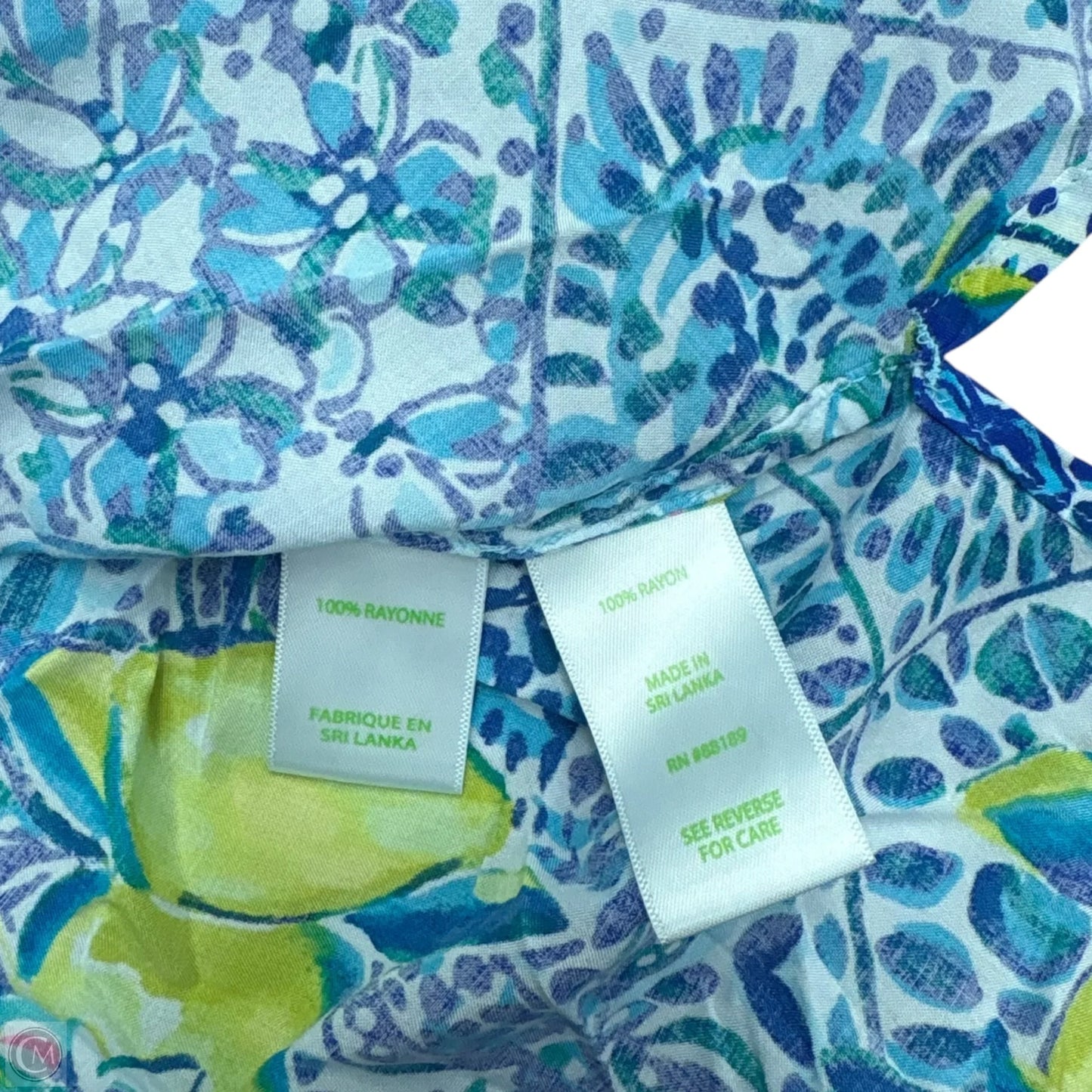 Top 3/4 Sleeve Designer By Lilly Pulitzer In Blue & Green, Size: Xs