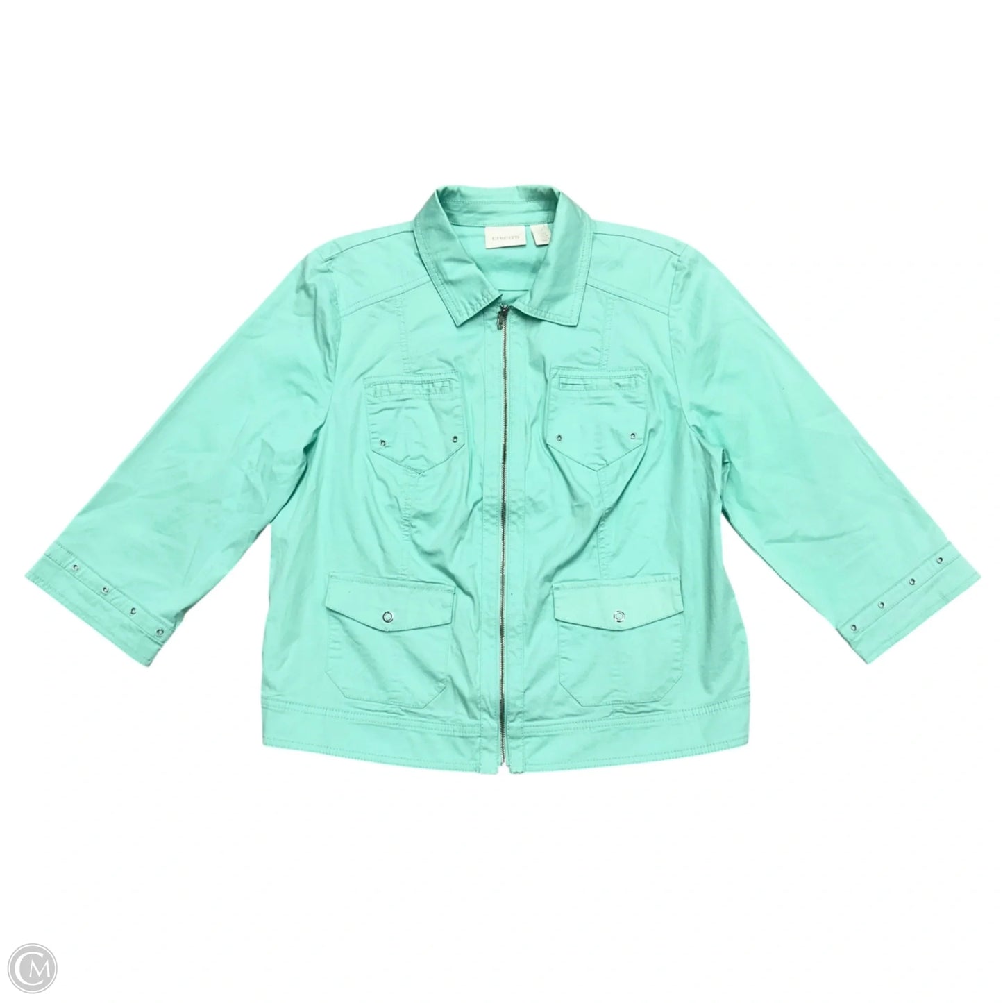 Blazer By Chicos In Aqua, Size: L