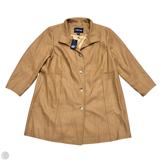 Coat Peacoat By Lands End In Tan, Size: 3x