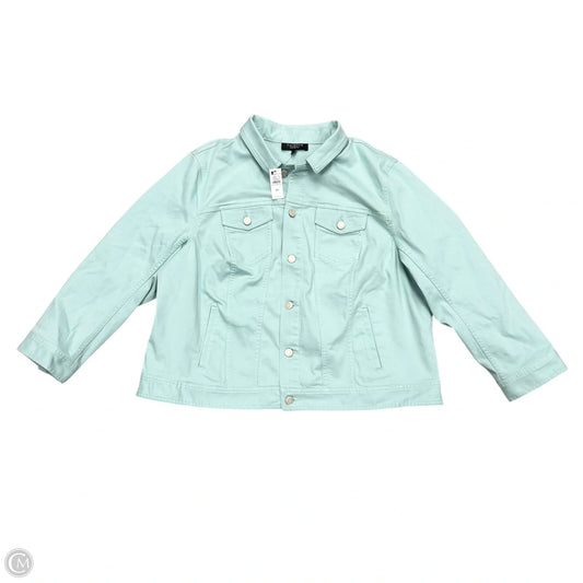 Jacket Denim By Talbots In Aqua, Size: 2Xp