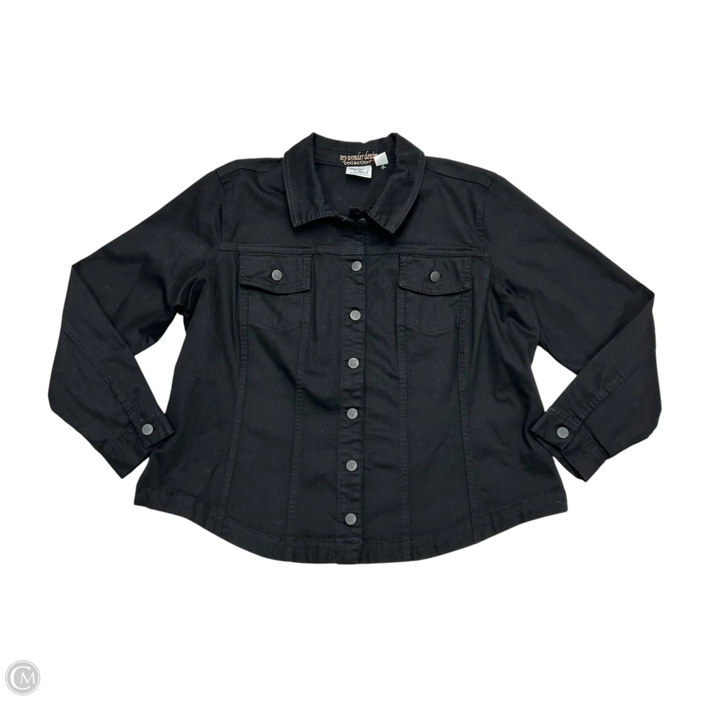 Jacket Denim By Women With Control In Black Denim, Size: 1x