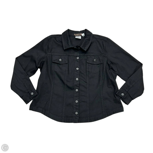 Jacket Denim By Women With Control In Black Denim, Size: 1x