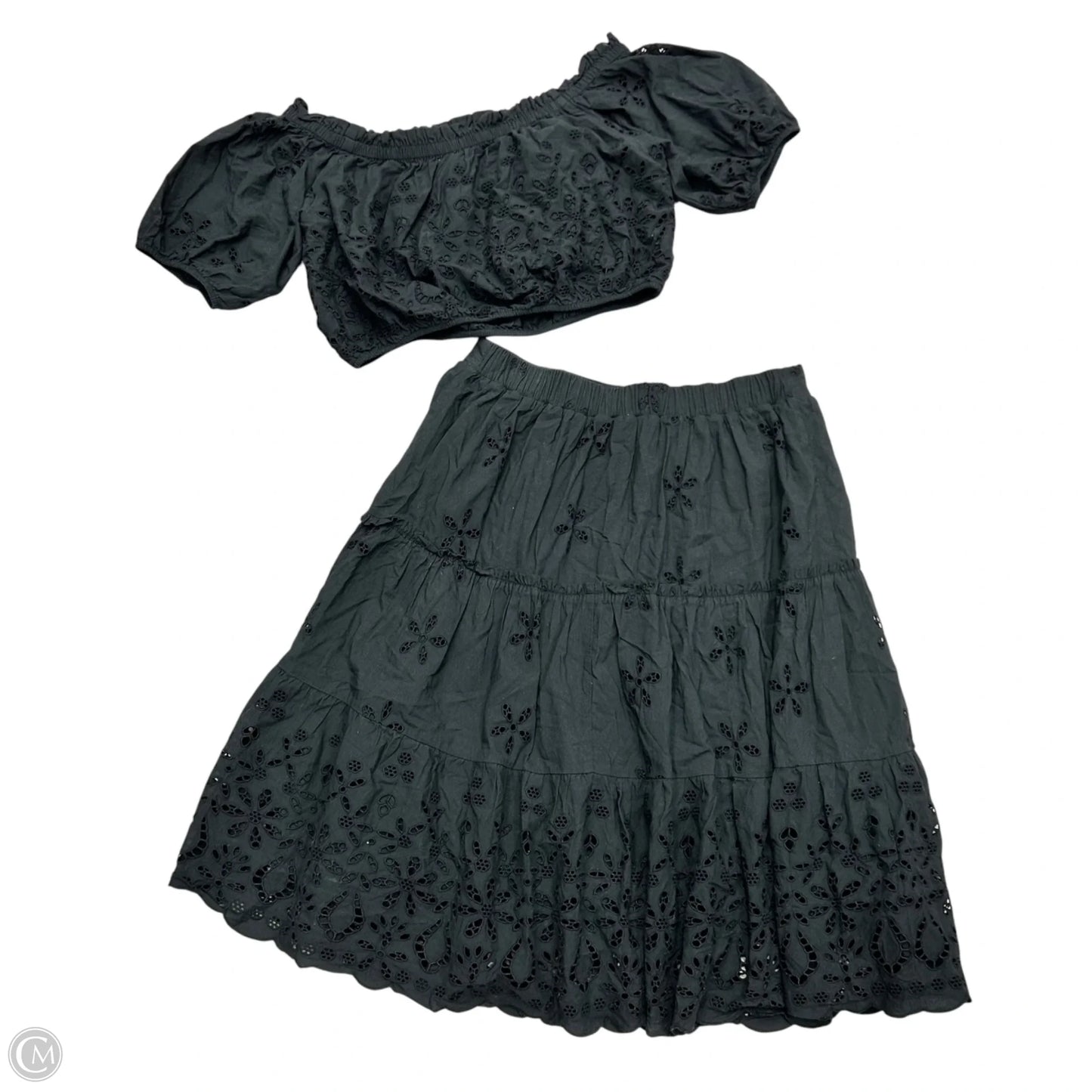 Skirt Set 2pc Designer By Lilly Pulitzer In Black, Size: L