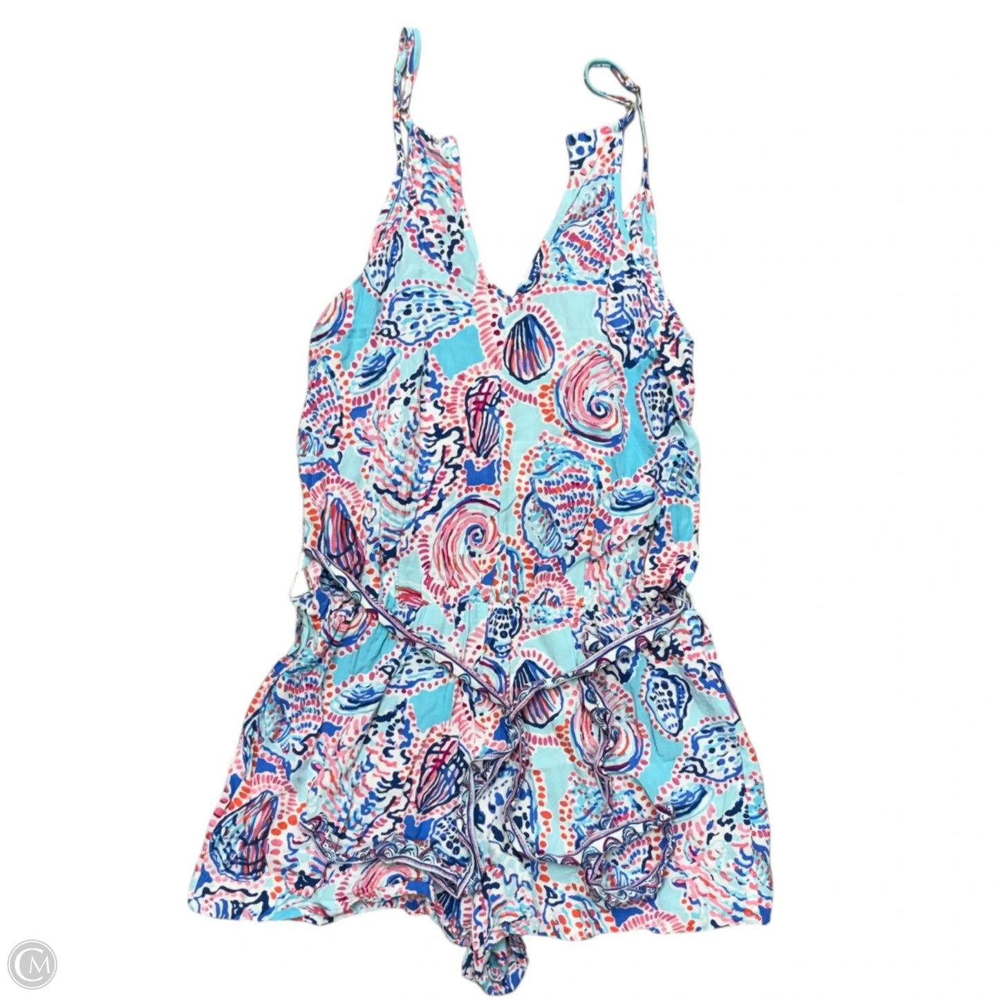 Romper Designer By Lilly Pulitzer In Blue & Red & White, Size: L