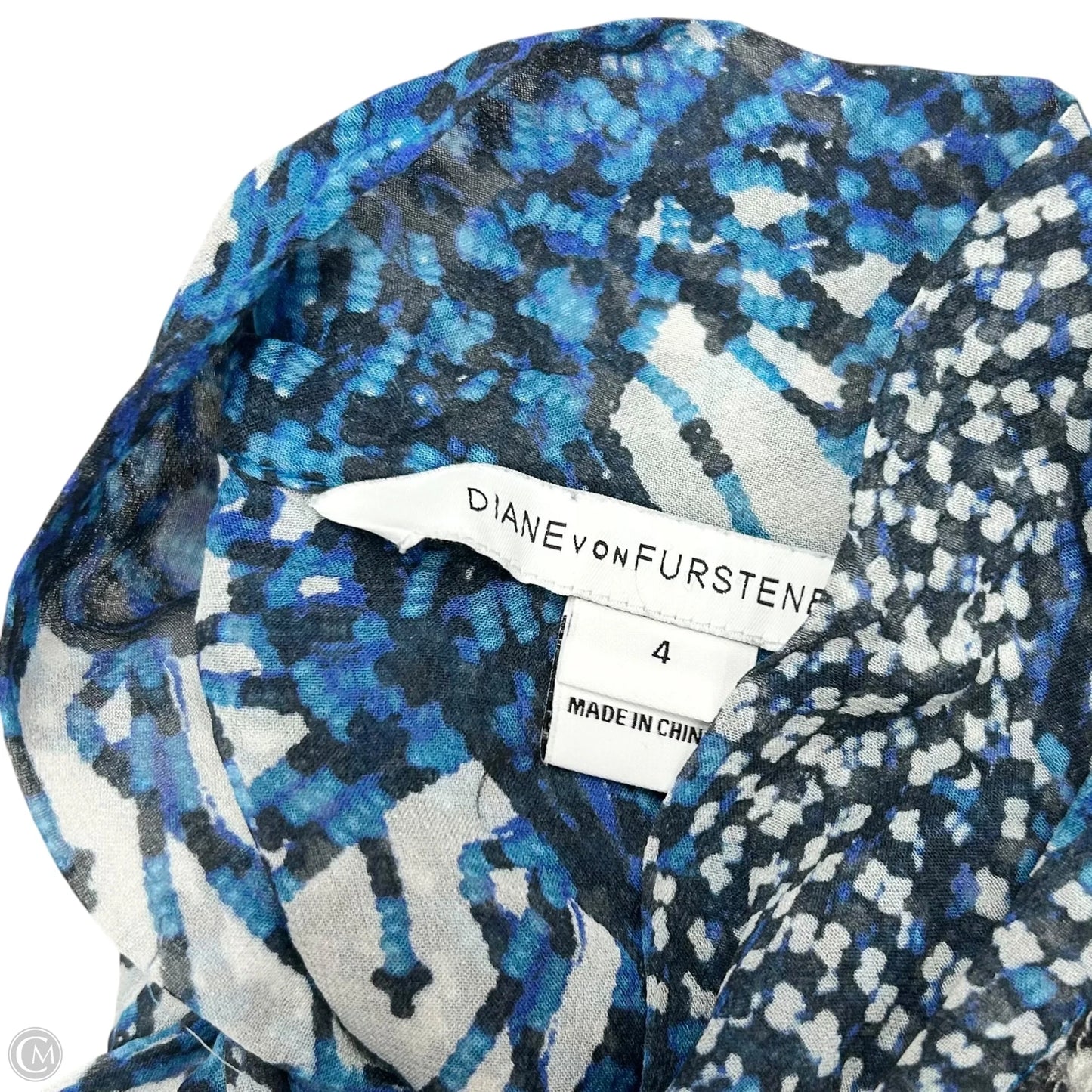 Dress Designer By Diane Von Furstenberg In Black & Blue, Size: S