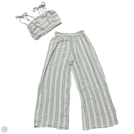 Pants Set 2pc By Salty Lemon In Green & White, Size: S