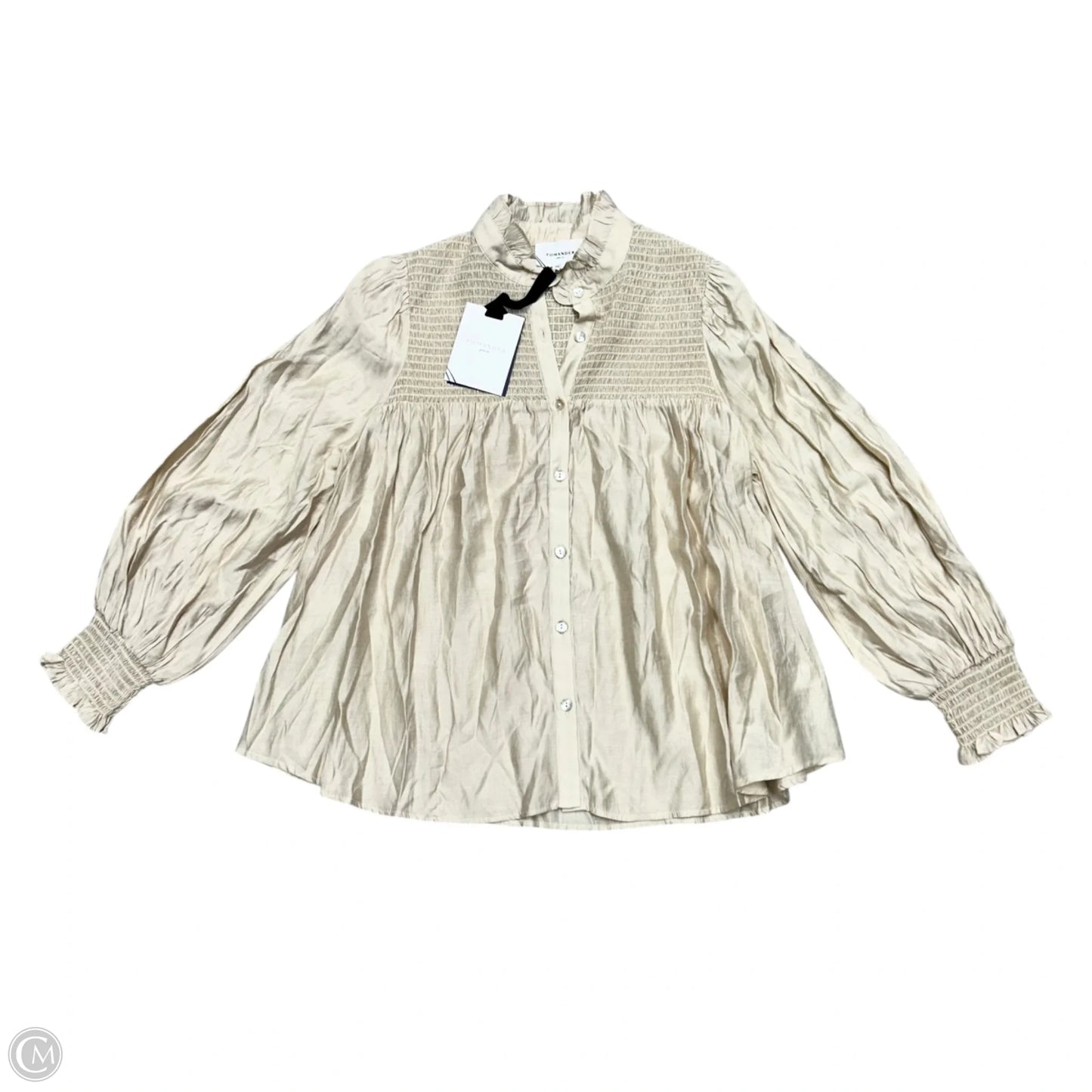 Top Long Sleeve By Pomander Place In Cream, Size: L