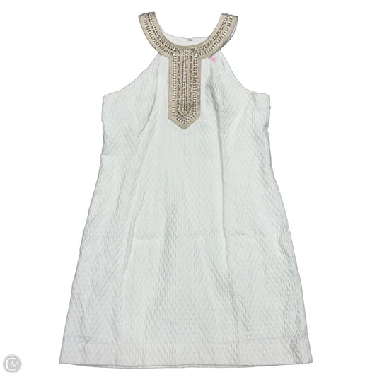 Dress Designer By Lilly Pulitzer In Gold & White, Size: L