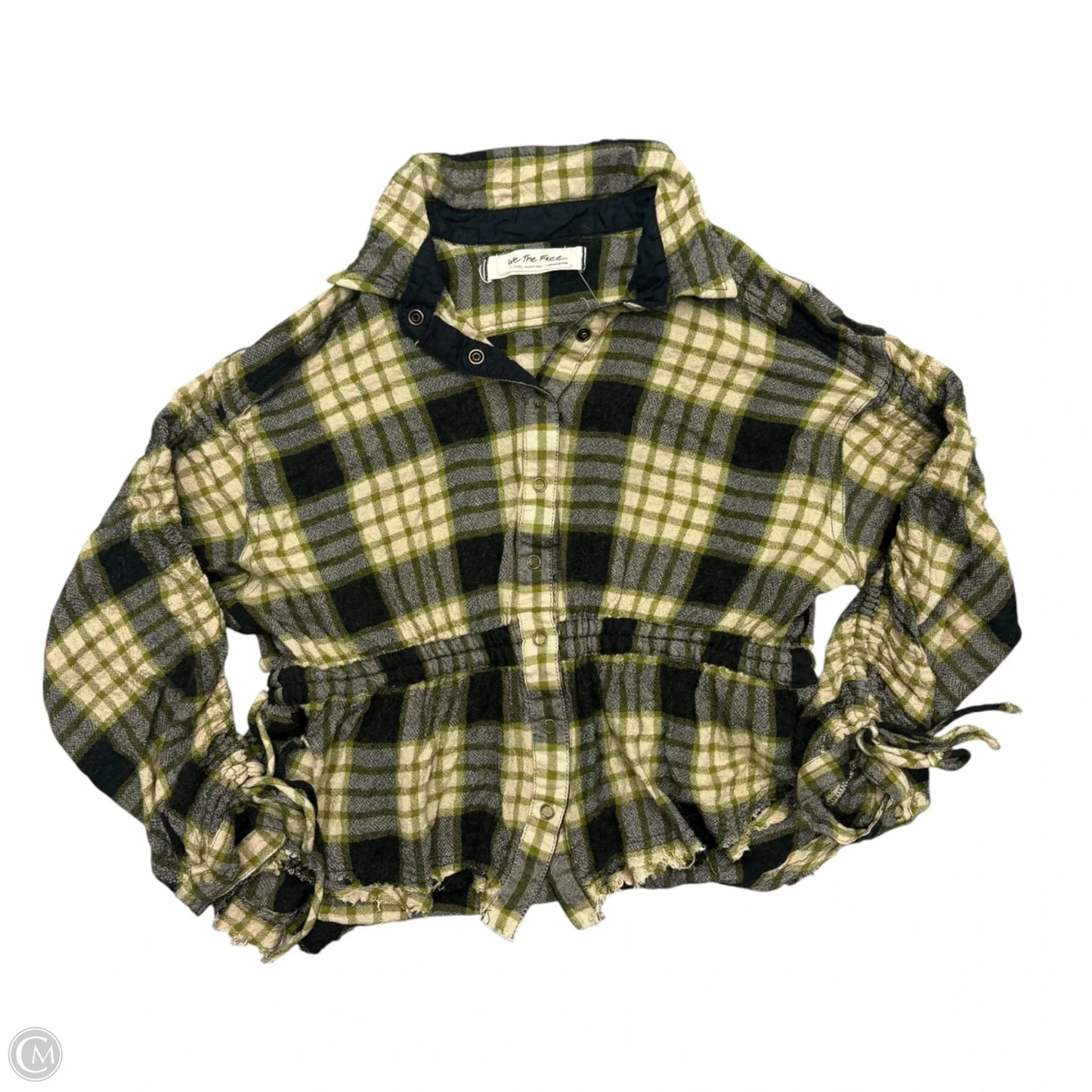 Top 3/4 Sleeve By We The Free In Plaid Pattern, Size: Xs