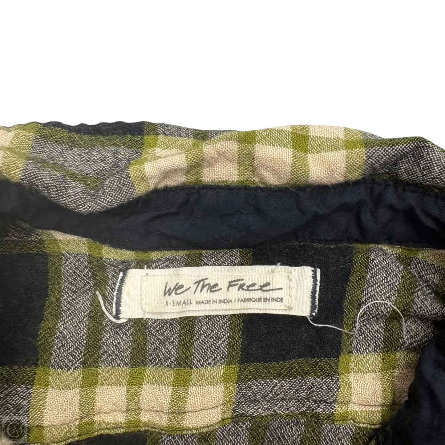 Top 3/4 Sleeve By We The Free In Plaid Pattern, Size: Xs
