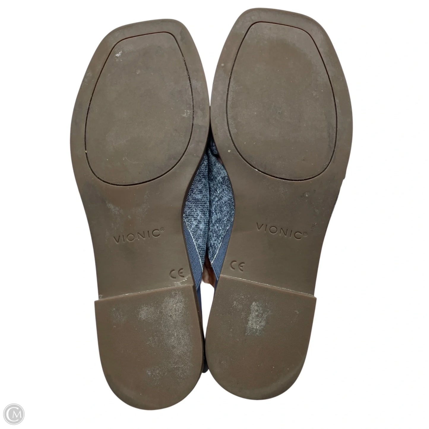 Sandals Flats By Vionic In Blue Denim, Size: 8