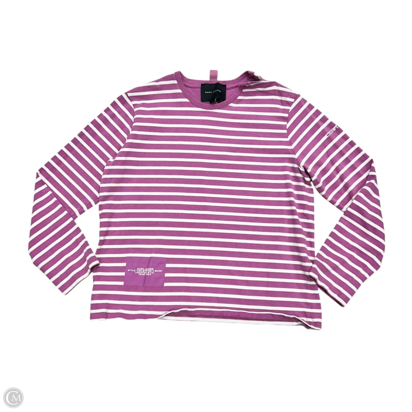 Top Long Sleeve Luxury Designer By Marc Jacobs In Striped Pattern, Size: L