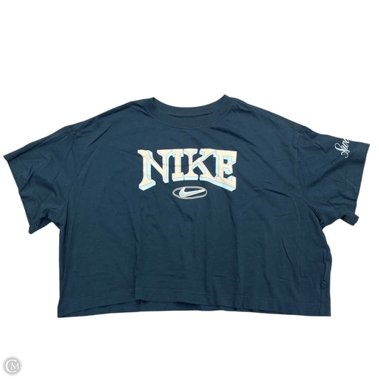 Athletic Top Short Sleeve By Nike Apparel In Navy, Size: Xl