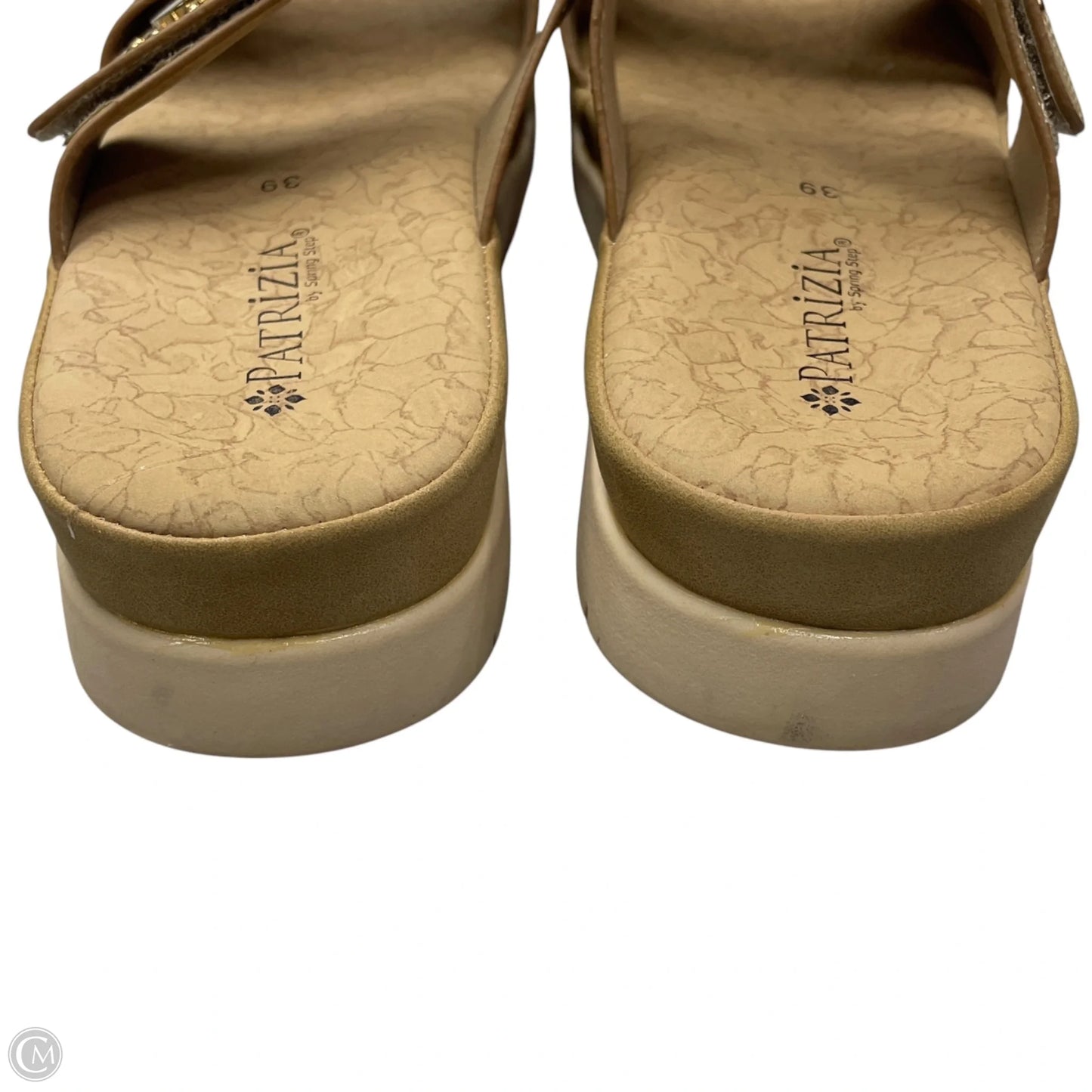 Sandals Heels Wedge By Spring Step In Tan, Size: 8.5