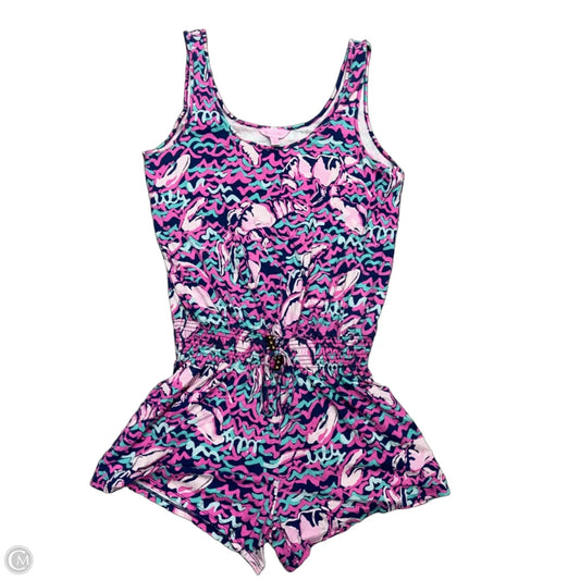 Romper Designer By Lilly Pulitzer In Blue & Pink, Size: S